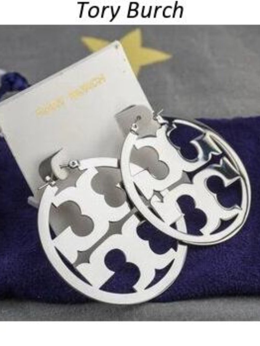 Tory Burch Miller Hoop Statement Earrings (Silver)